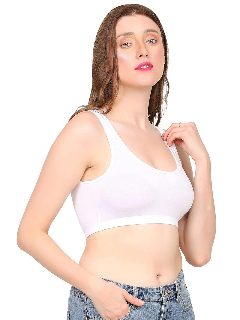 Mysha Cotton Full Coverage Non Padded Wire Free Air Sports Bra for Women (Pack of 2) - Image 4